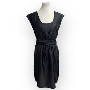 H&M little black dress, size 12. Belt tie, boxy sleeveless lightweight indie y2k